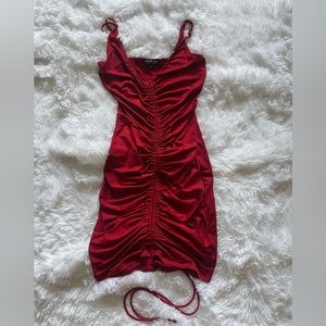 Like new tie front spaghetti strap tie front maroon dress - Size S